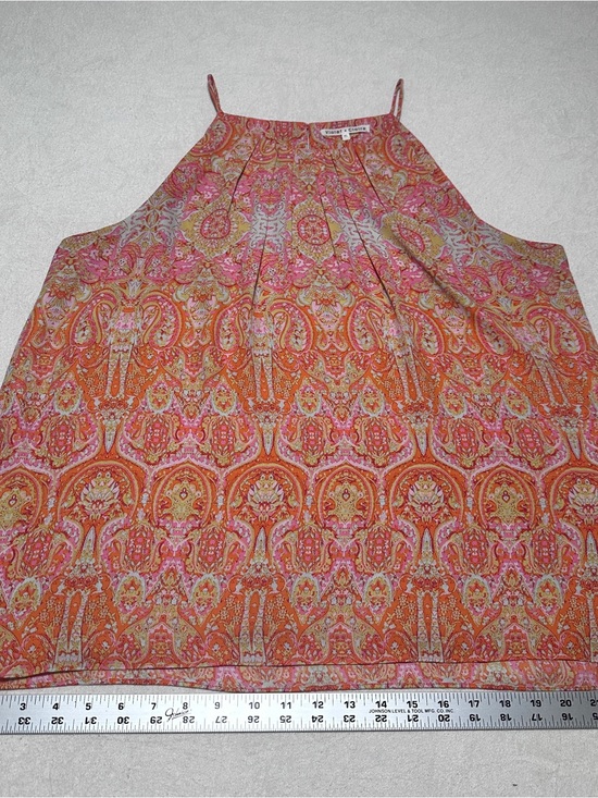 Violet & Claire Tops - Violet & Claire Orange and Pink Paisley Halter Cami